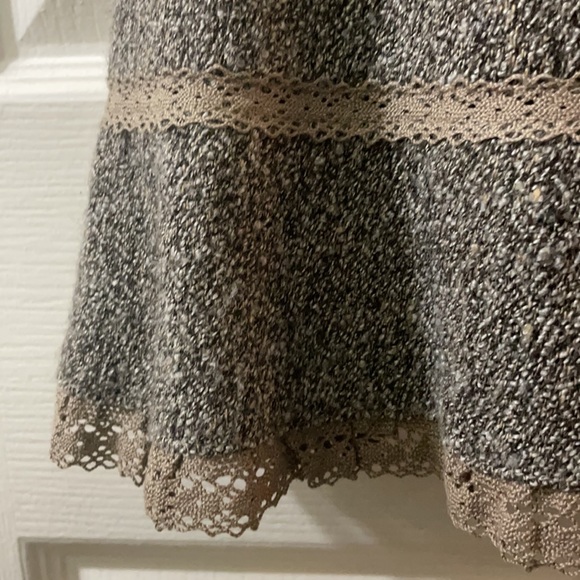 Express stretch brown speckled fluted hem midi skirt Size 7/8 - Picture 6 of 9